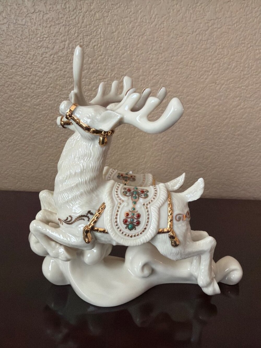 Lenox Dash Away All Reindeer Dasher & Dancer 24K Gold Porcelain MINT - No Box - Picture 3 of 14